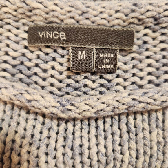 VINCE Light Blue Knit Sweater, drop shoulder, banded hem & sleeves, size… - Picture 4 of 10